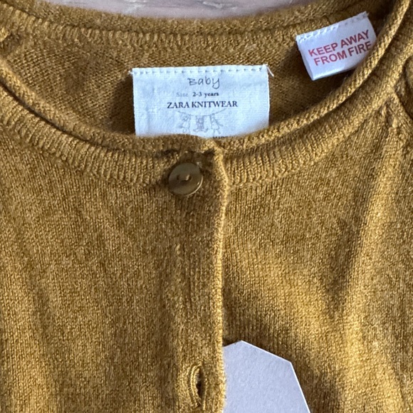Zara Stylish Mustard Kids Cardigan - Picture 2 of 3